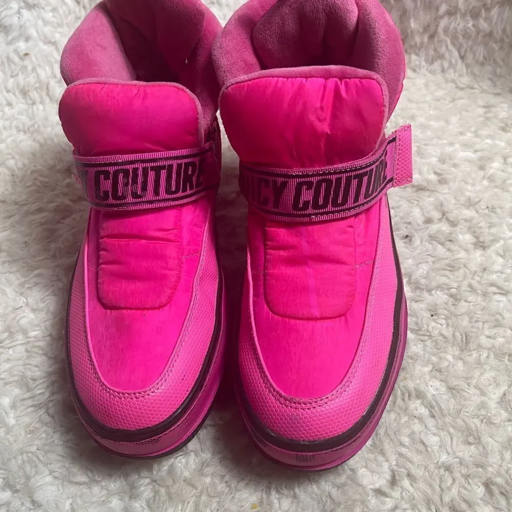 Juicy Couture Veronica Hot Pink & Black Puffer Ankle Boots Womens Size 7.5
